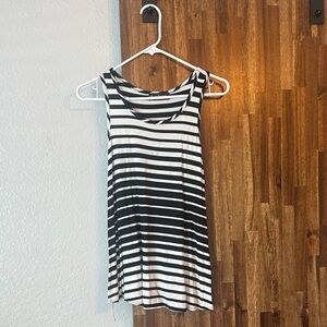 Chic Black and White Striped Maternity Tank Top